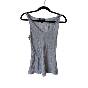 Bebe Addiction Grey V-Neck Scoop Sleeveless Tank Top Size Small